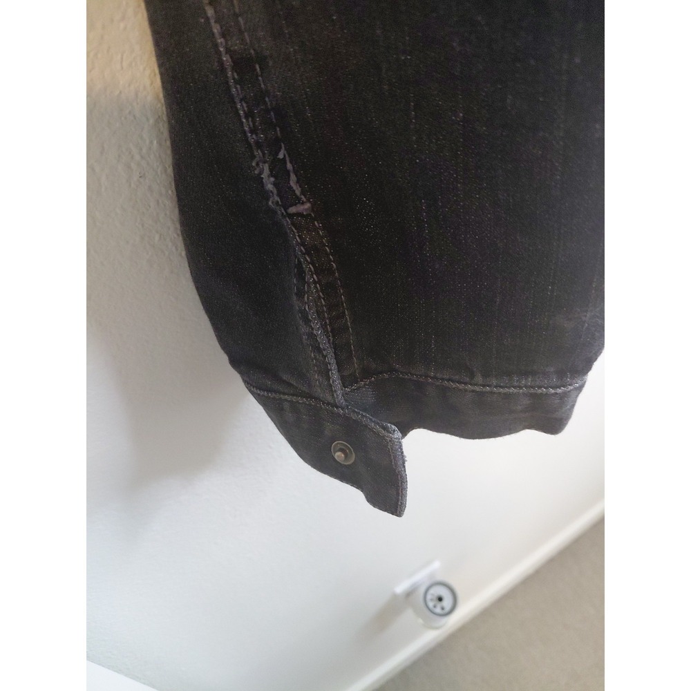Chico's denim rhinestone flowered Jacket Sz 2 Black classic Boho Feminine Y2k - Picture 5 of 9